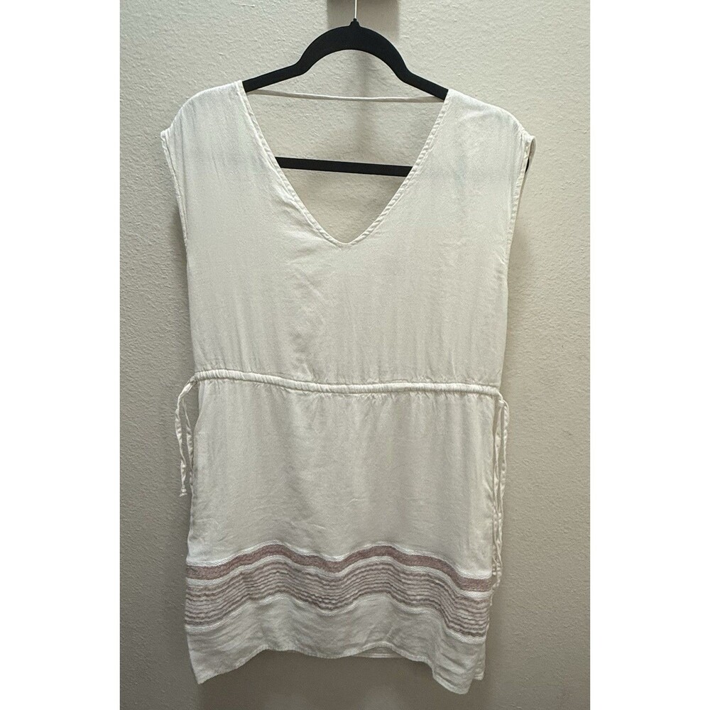 Universal Thread Boho Tunic Dress Women M ivory Coastal Minimalist Resort Wear